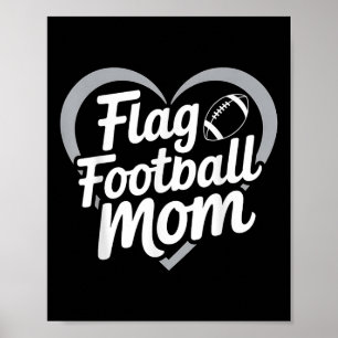 Poster Mãe de Futebol Americano de Bandeira Coração Jogo