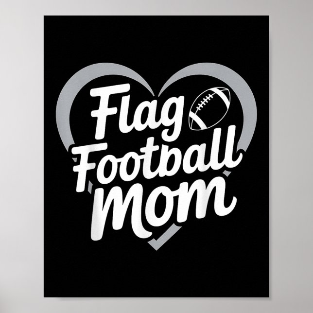 Poster Mãe de Futebol Americano de Bandeira Coração Jogo  (Frente)