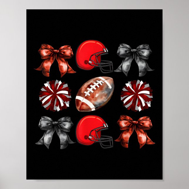 Poster Mãe de Futebol da Equipe Vermelha no Dia do Jogo d (Frente)