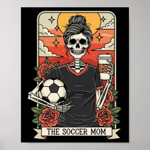 Poster Mãe de Futebol de Halloween Cartão de Tarot Engraç