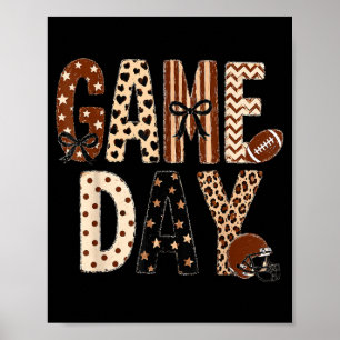 Poster Mãe de Futebol Dia de Jogo Preppy Toque de Mama