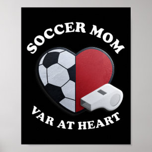 Poster Mãe de Futebol do Dia do Jogo – Design 3D de Coraç