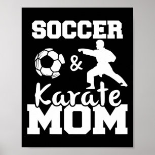 Poster Mãe de Futebol e Karate Funny Jogadora de Futebol