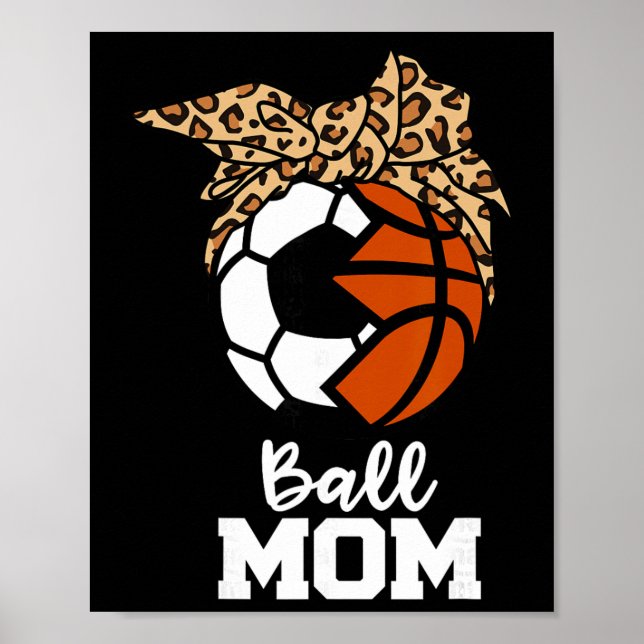 Poster Mãe de Futebol Engraçado Byll Bysketbyll Leopardo  (Frente)