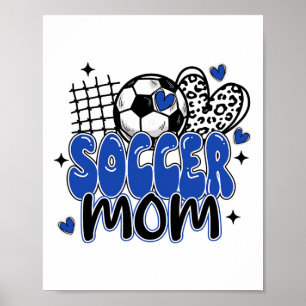 Poster Mãe de Futebol Fofa Leopardo Mãe de Futebol Engraç