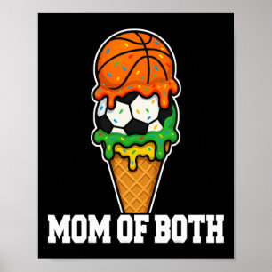 Poster Mãe de Futebol Sketll Sorvete Gotejamento Dia de J