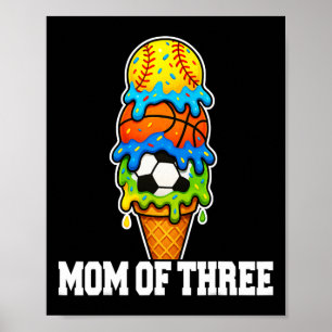 Poster Mãe de Futebol Softll Sorvete Dia de Jogo de Verão