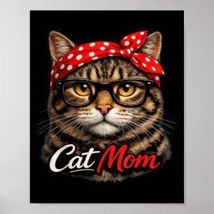 Poster Mãe de Gato Engraçada Amantes de Gatos Fofo Dia da