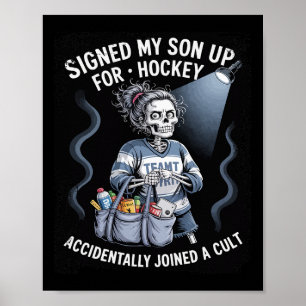 Poster Mãe de hóquei no gelo engraçada da cultura do hóqu