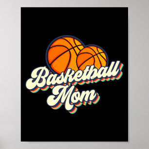 Poster Mãe de jogador de basquete retrô dos anos 70, time