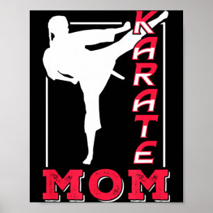 Poster Mãe de Karatê Cinto de Treinador Lutadora de Artes