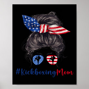 Poster Mãe de Kickboxing Bandeira Americana Presente do D