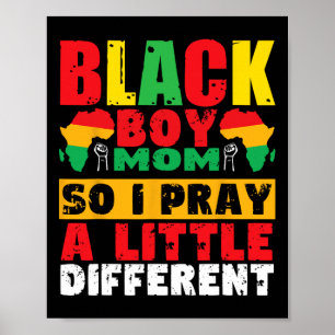 Poster Mãe de Menino Preto Religioso Mãe Mês da História