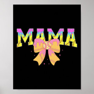 Poster Mãe de Softbol Jogo de Família do Dia do Sorvete D