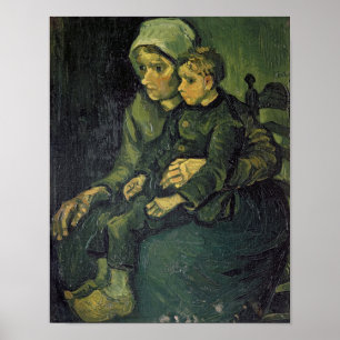 Pôster Mãe de Vincent van Gogh e criança, 1885