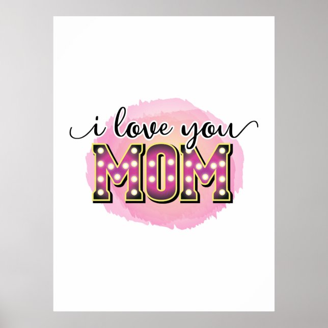 Poster Mãe Deu Presente Eu Te Amo Mãe (Frente)