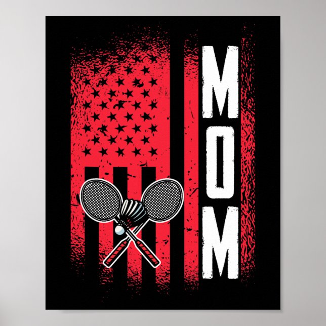 Poster Mãe Dminton Player Retro Jogo Nos Sinaliza Merica  (Frente)