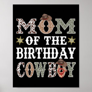 Poster Mãe Do Aniversário Cowboy Rodeo Mãe