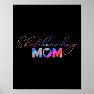 Poster Mãe do Dia das Mães Arco-íris de Skate Mamãe Fofa 