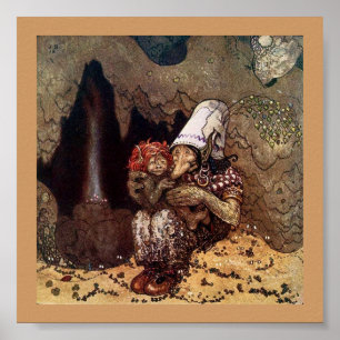 Pôster Mãe do troll ao lado de uma fogueira