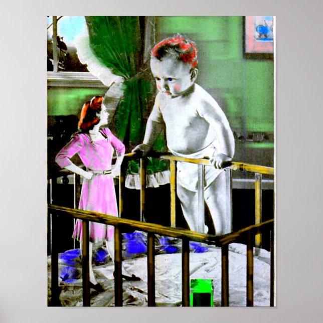 Poster Mãe dos anos 40 e seu bebê gigante (Frente)