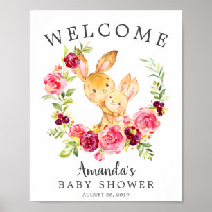 Poster Mãe e Bebê Coelhinho Chá de fraldas