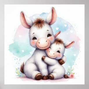 Poster Mãe e Bebê Donkey