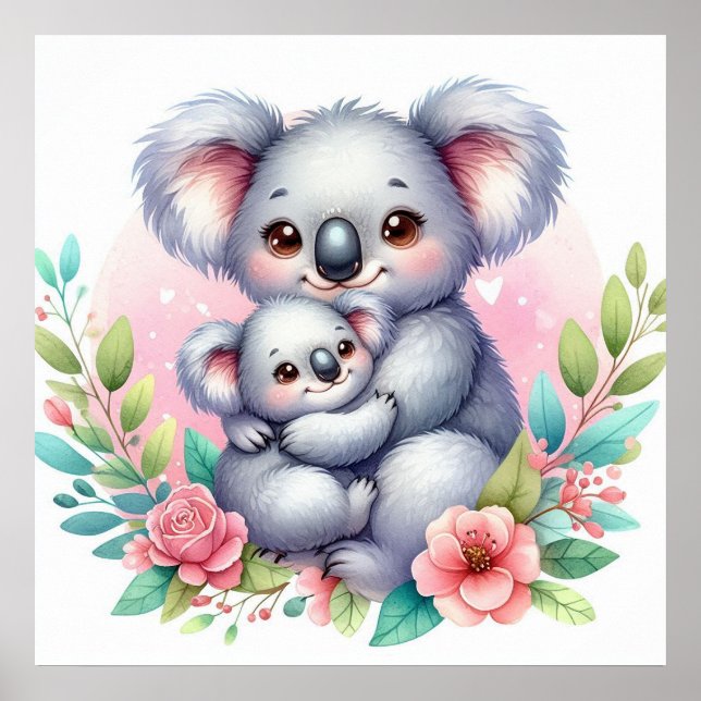 Poster Mãe e Bebê Koala Bear (Frente)