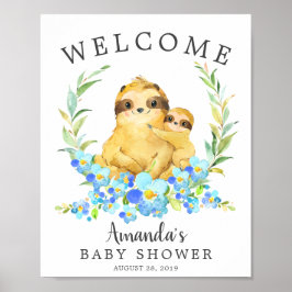 Poster Mãe e Bebê Sloth Chá de fraldas
