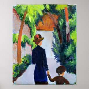 Pôster Mãe e criança no parque, 1914