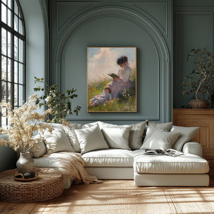 Poster Mãe e Criança no Sombrio - Impressionista