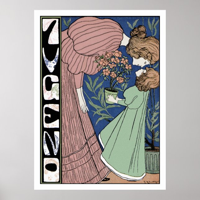 Poster Mãe e Filha - Art Nouveau (Frente)