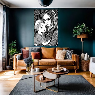 Poster Mãe e filha   Arte AI