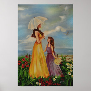 Pôster Mãe e filha fora em um dia bonito!