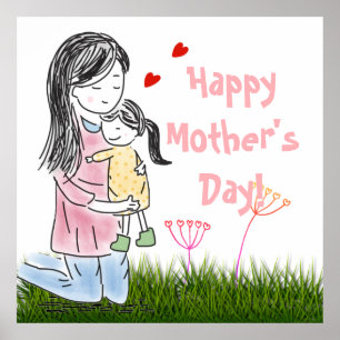 Poster Mãe e Filha Personalizada