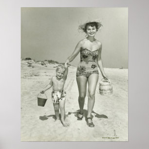 Pôster Mãe e Filho Andando