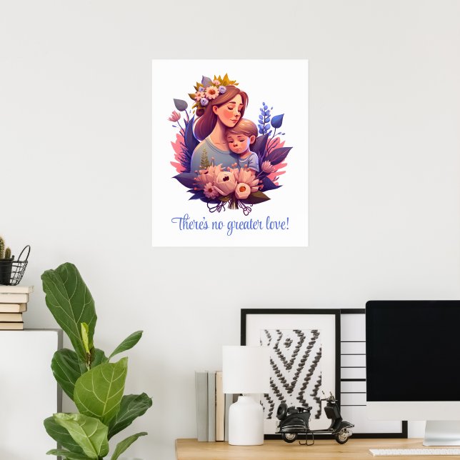 Poster Mãe E Filho Feliz Dia de as mães (Escritório em casa)