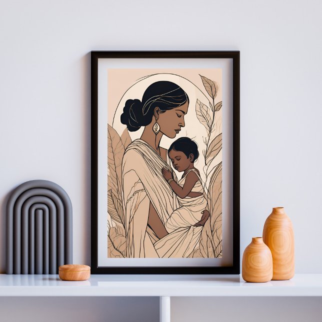 Poster Mãe e Filho Indianos (Criador carregado)