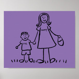 Pôster Mãe e Filho Personalizar Personalidades da Família