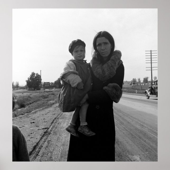 Pôster Mãe e filho sem-abrigo - 1939 (Frente)