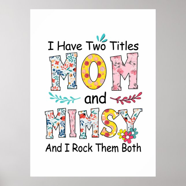 Poster Mãe E Mimsy Aniversário Floral (Frente)