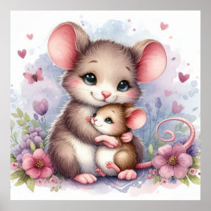 Poster Mãe e Rato Bebê