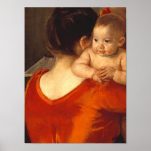 Poster Mãe em Vermelho com Criança