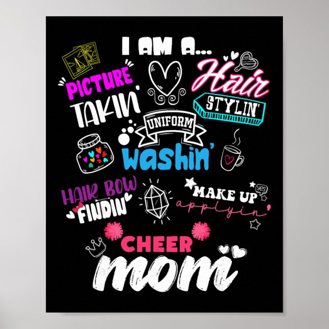 Poster Mãe engraçada de cheerleading para a equipe de che (Frente)