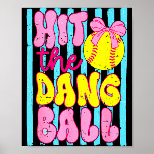 Poster Mãe engraçada de softball no dia do jogo esporte d
