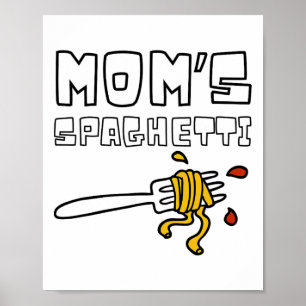 Poster Mãe Espaghetti Crianças Engraçadas