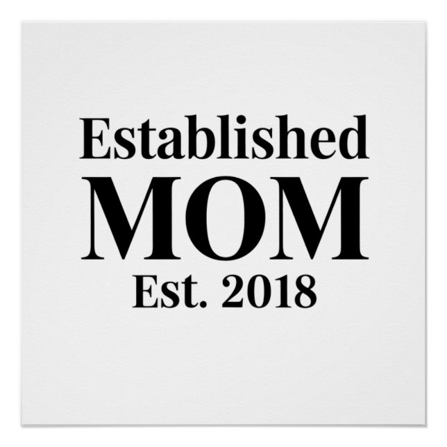 Pôster Mãe Estabelecida Est. 2018 Design de Presente Mini (Frente)
