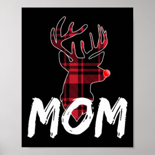 Poster Mãe Família Correspondendo Pajama - Nose Vermelha