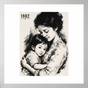 Poster Mãe & Filho Vintage 1982