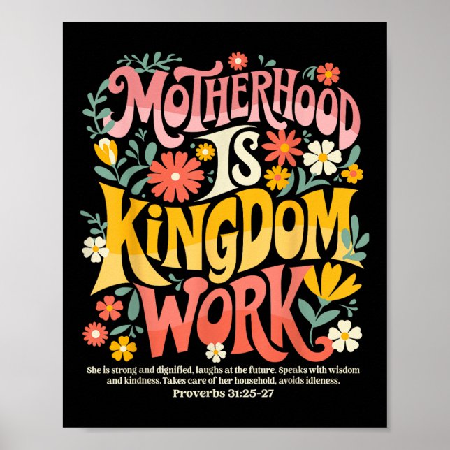 Poster Mãe Floral Religião De Fé Mãe A Mãe É Kin (Frente)